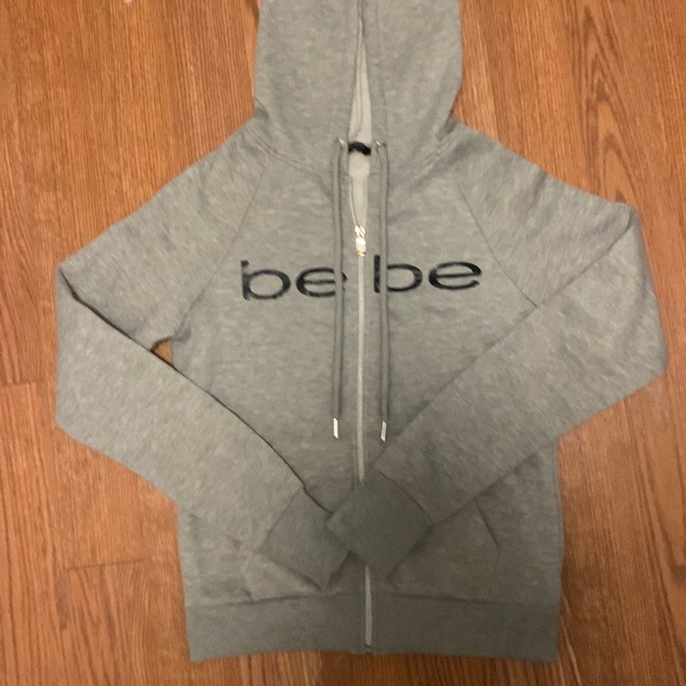 bebe Zip up gray hoodie